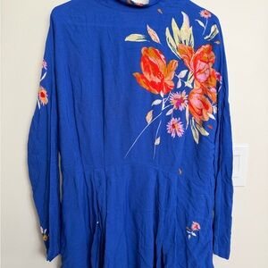 Free People Blue Floral Blouse